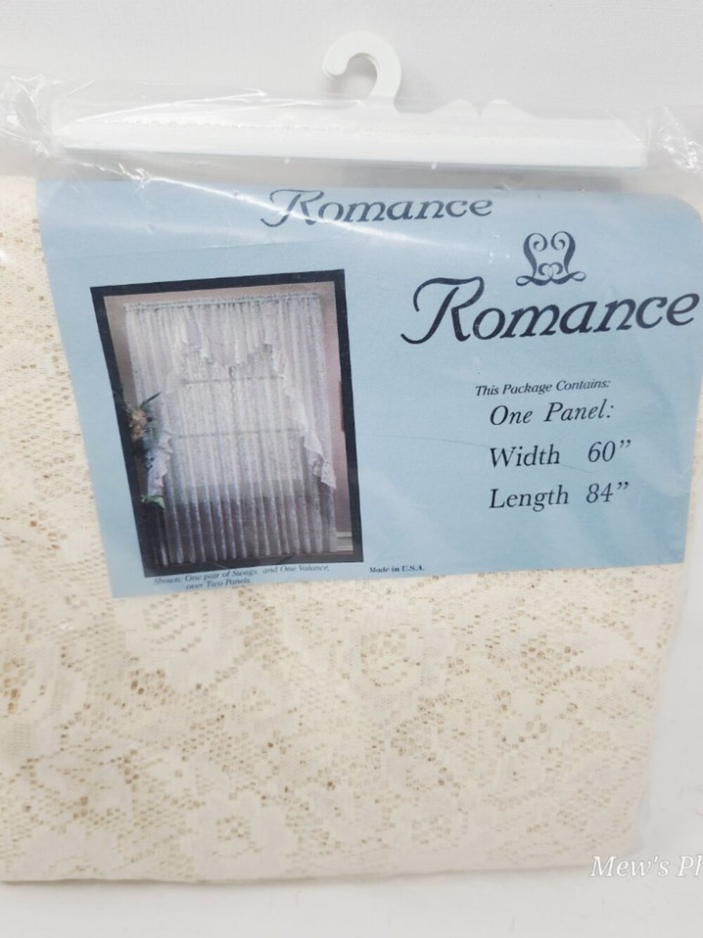 Vintage Romance Lace Curtain Panel in Ivory, Size 60 x 84
